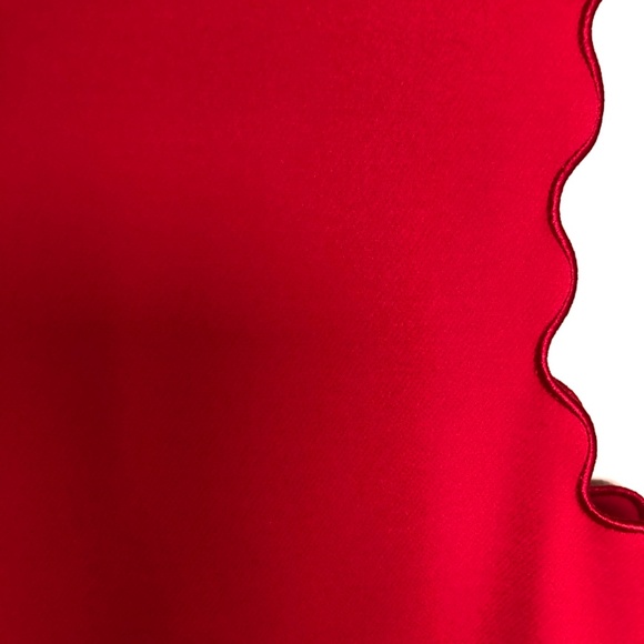 J Crew Red Scalloped Sleeveless Top Size 12 Petite - Picture 5 of 7